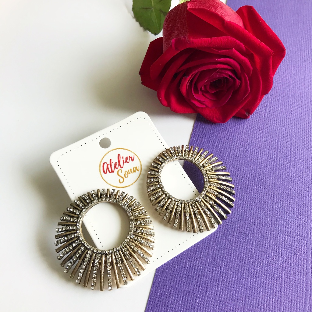 Pave Hoop Holiday Earrings
